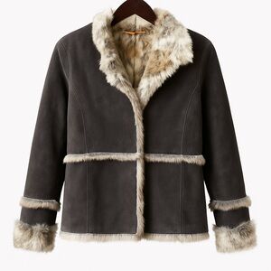 Lati Rose Suede & Rabbit jacket Size S